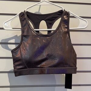 Mono B Shimmering Purple and Bronze Sports Bra